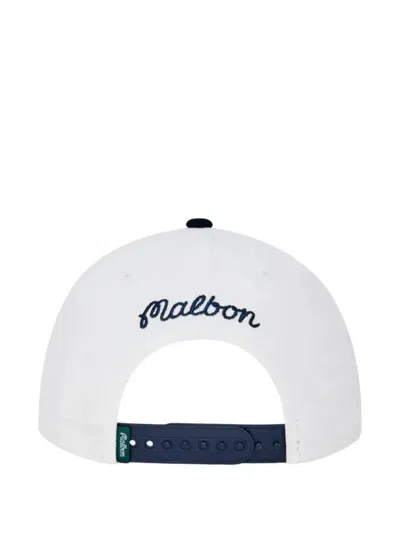 Malbon Golf Palmera Patch Snapback Baseball Cap In White