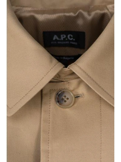 Shop Apc A.p.c. 'mac Ville' Overcoat In Beige