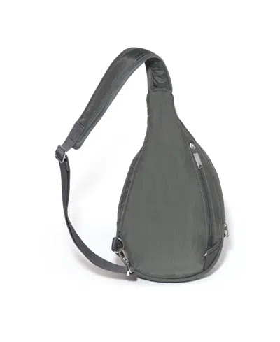 Baggallini Securtex Anti-theft Multi Zip Sling Bag In Gray