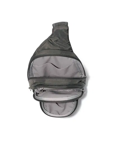 Baggallini Securtex Anti-theft Multi Zip Sling Bag In Gray