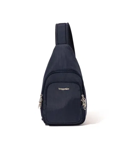Baggallini The Travel Smart Edit Securtex Anti Theft Daytripper Sling Bag In Black