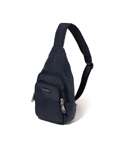 Baggallini The Travel Smart Edit Securtex Anti Theft Daytripper Sling Bag In Black