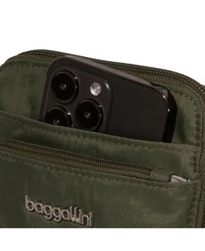 Baggallini Securtex Anti-theft Activity Small Crossbody Bag In Green