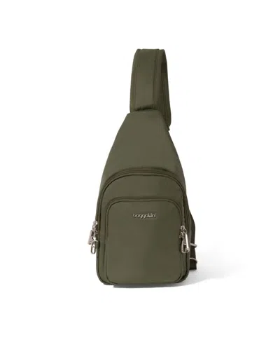 Baggallini Securtex Anti-theft Daytripper Sling Bag In Green
