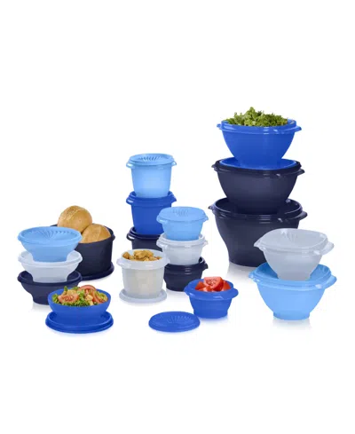 Tupperware Heritage 36-piece Container Set In Blue