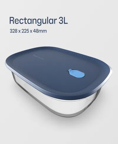 Tupperware Voila Glass 3.2-quart Xl Rectangular Container In Blue