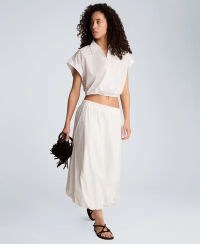 Kenneth Cole Pull On Bubble Maxi Skirt In White