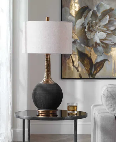 Uttermost Arnav 40" Ceramic Table Lamp In Black