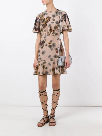 Shop Valentino Butterfly And Floral Print Dress