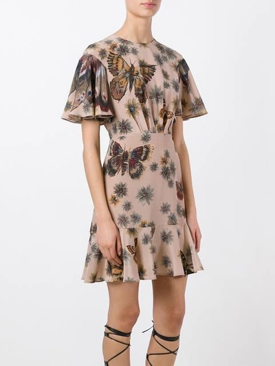 Shop Valentino Butterfly And Floral Print Dress