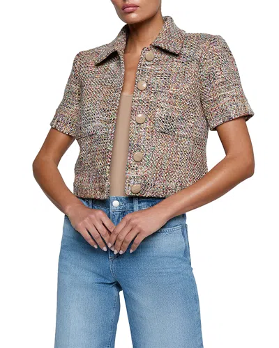 L'agence Chita Jacket In Rainbow Tweed In Multi