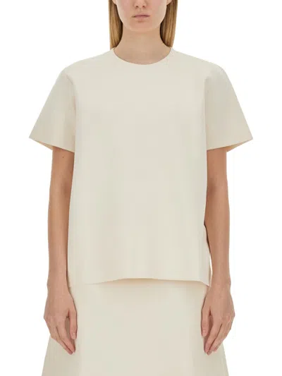 Jil Sander Beige Solid Round Neck T-shirt In Neutral