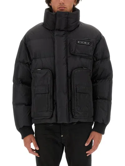 Dsquared2 Dsquared Men Down Jacket With Logo In Black
