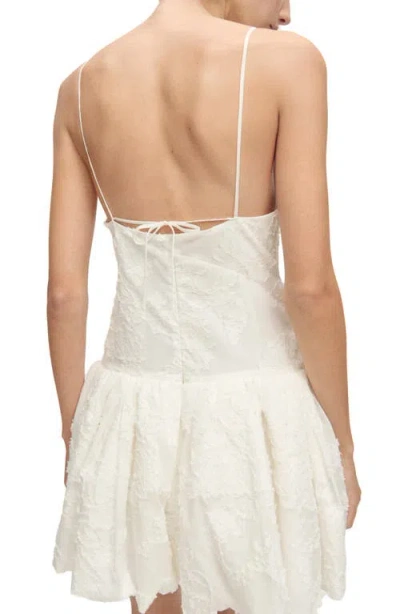 Mango Embroidered Bubble Minidress In White