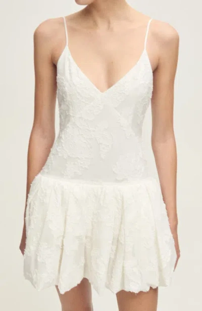 Mango Embroidered Bubble Minidress In White