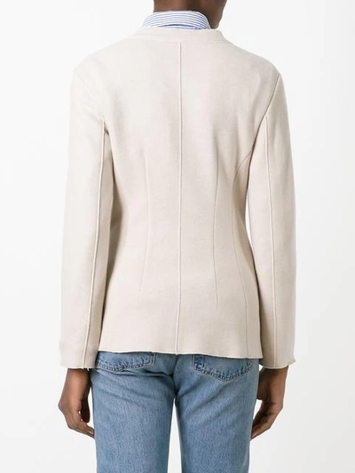 Shop Agnona Buttoned Fitted Jacket In Neutrals