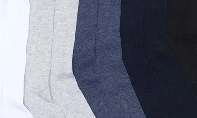 Nordstrom Rack Cushioned 5-pack Solid Crew Socks In Blue