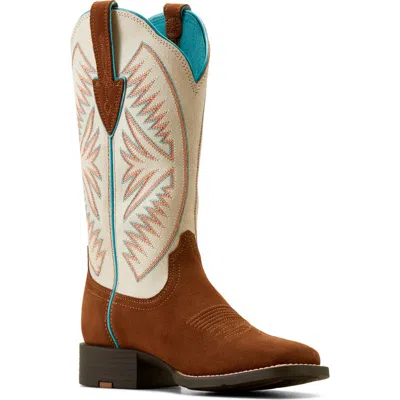 Ariat Round Up Ruidoso Leather Cowboy Boot In Brown