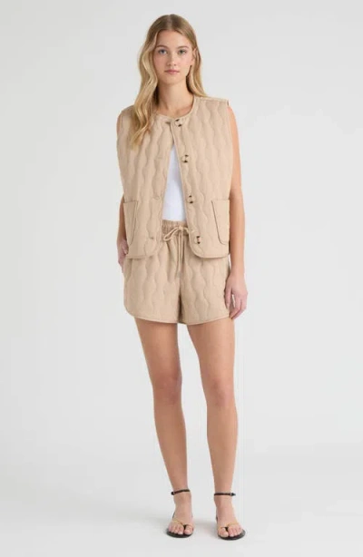 Hunter Quilted Drawstring Shorts In Brown