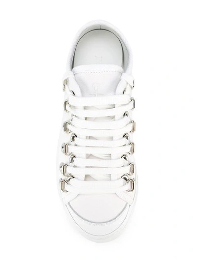 Shop Jw Anderson Canvas Sneakers In White