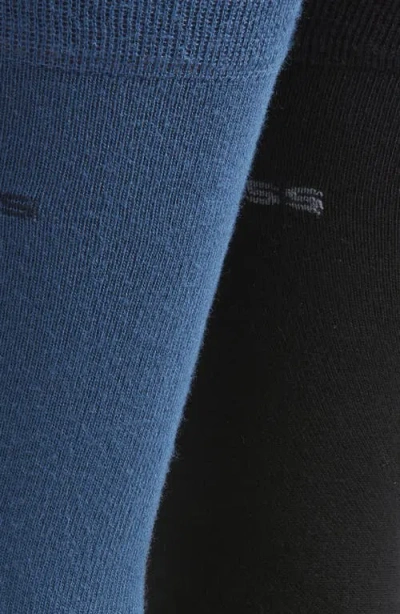 Hugo Boss Boss Assorted 2-pack Solid Dress Socks In Blue