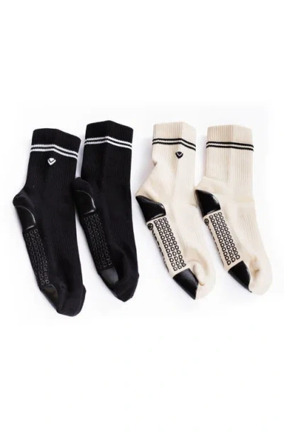 Arebesk Classic Assorted 2-pack Grip Crew Socks In Multi
