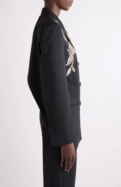 Givenchy Sequin Embellished Slashed Wool & Mohair Jacket In Black