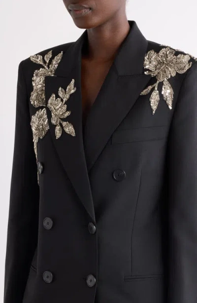 Givenchy Sequin Embellished Slashed Wool & Mohair Jacket In Black