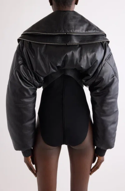 Givenchy Crop Double Zip Collar Bomber Jacket In Black