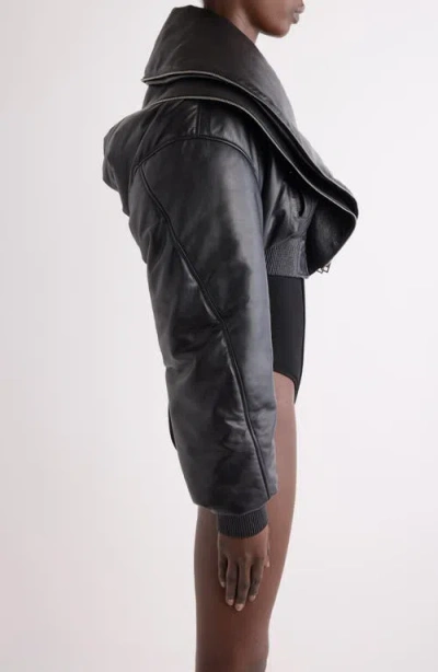 Givenchy Crop Double Zip Collar Bomber Jacket In Black