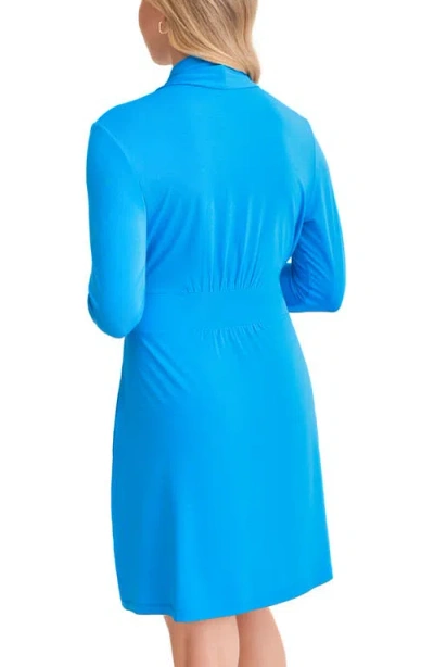 Fleur't Iconic Short Robe In Blue