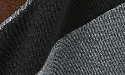 Versace Leather Stripe Knit Jacket In Multi