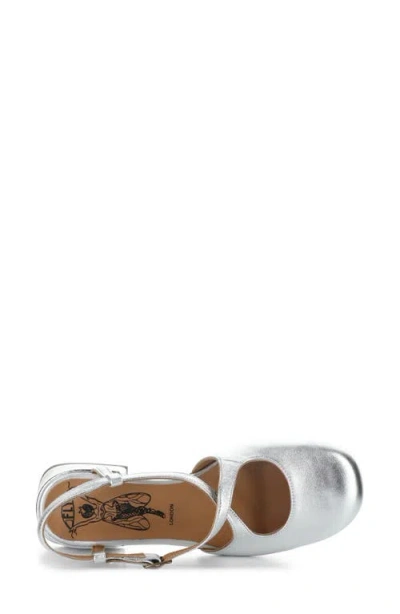 Fly London Cefi Metallic Leather Shoe In Silver