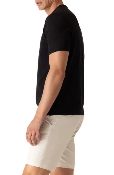 Deke Modern Knit Crewneck T-shirt In Black