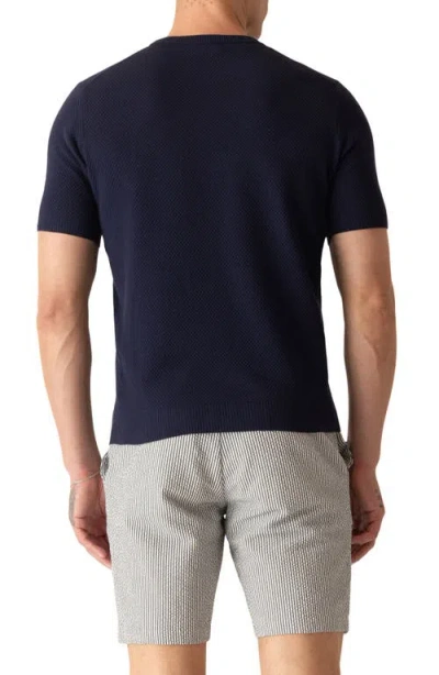 Deke Modern Texture Knit T-shirt In Blue