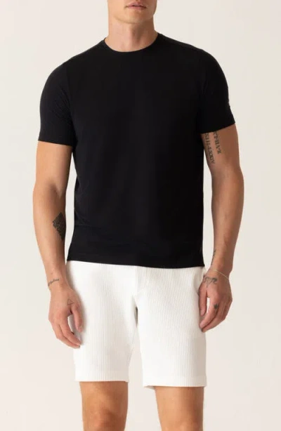 Deke Modern Knit Crewneck T-shirt In Black