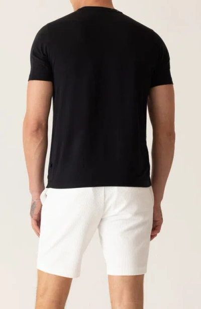 Deke Modern Knit Crewneck T-shirt In Black