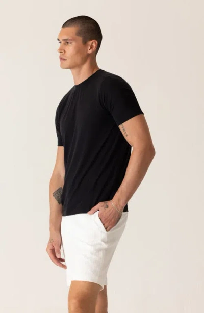 Deke Modern Knit Crewneck T-shirt In Black