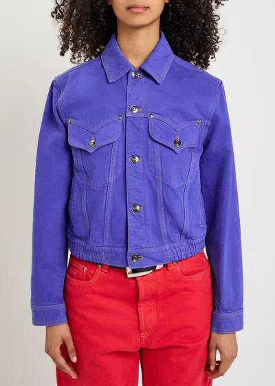 Versace Blouson Denim Jacket In Blue