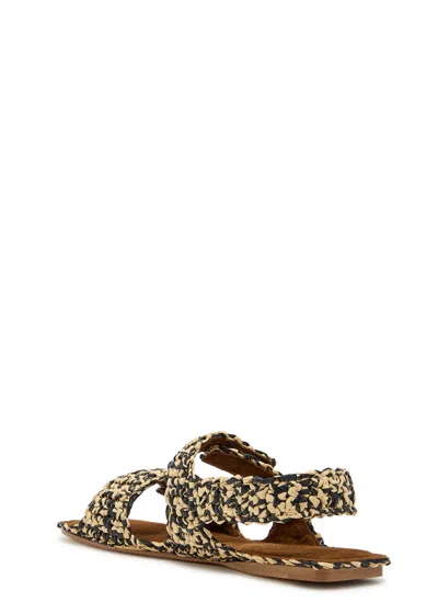 Khaite Boden Two-tone Raffia Sandals In Multi