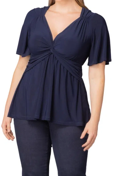 Kiyonna Abby Twist Front Top In Multi