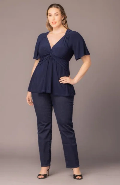 Kiyonna Abby Twist Front Top In Multi