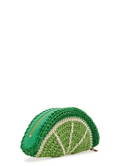 Chloé Chloe Tropicus Lime Braided Waxed Cord Clutch In Green