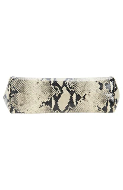 Khaite Donna Snakeskin Embossed Evening Clutch In Neutral