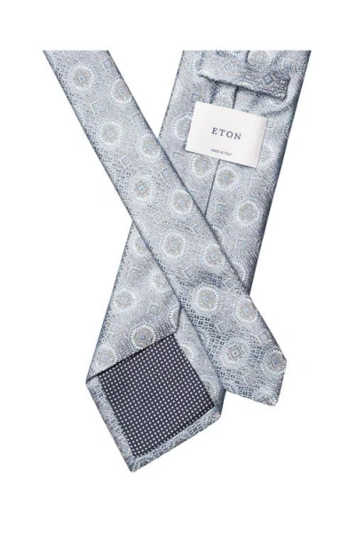 Eton Medallion Silk Classic Tie In Gray