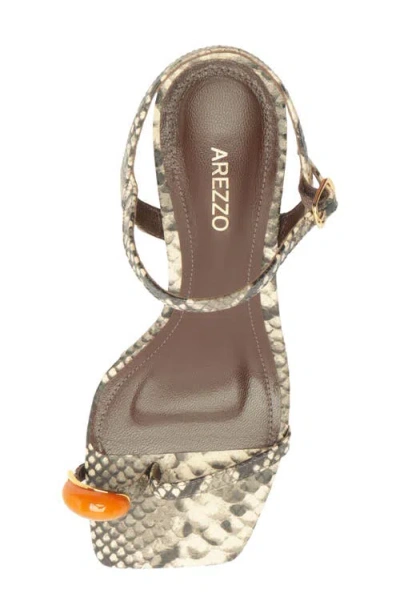 Arezzo Sofia Ankle Strap Sandal In Brown