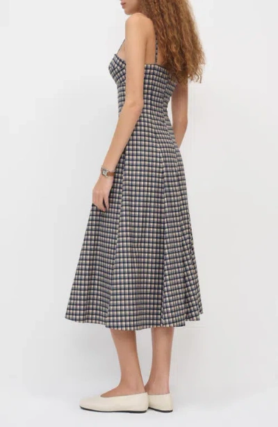 Reformation Womens Check Kailani Cotton Midi Dress In Black
