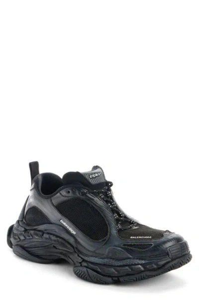Balenciaga Black Polyester Athletic Sneakers In Black