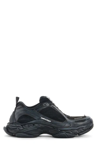 Balenciaga Black Polyester Athletic Sneakers In Black
