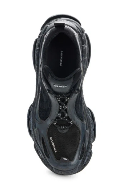 Balenciaga Black Polyester Athletic Sneakers In Black